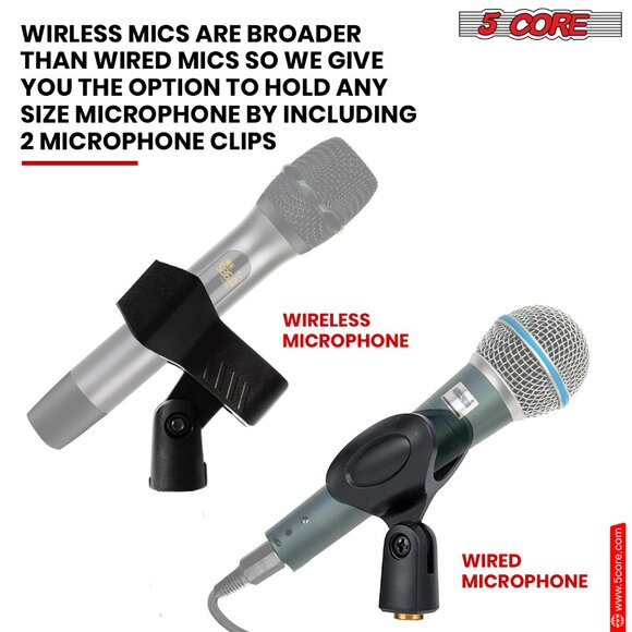 5Core Mic Stand Floor Adjustable Round Base Universal Metal Microphone Stands - Picture 10 of 11